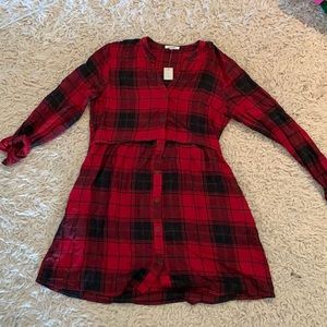 Plaid Red Cotton dress